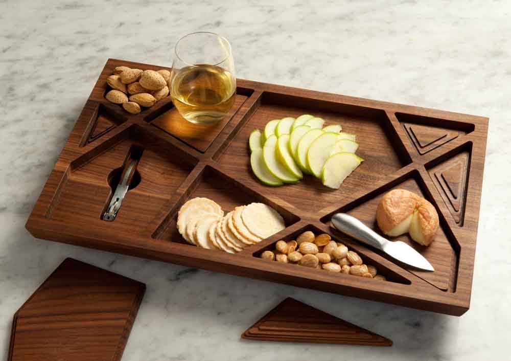 Wooden Food Puzzle and Serving Tray
