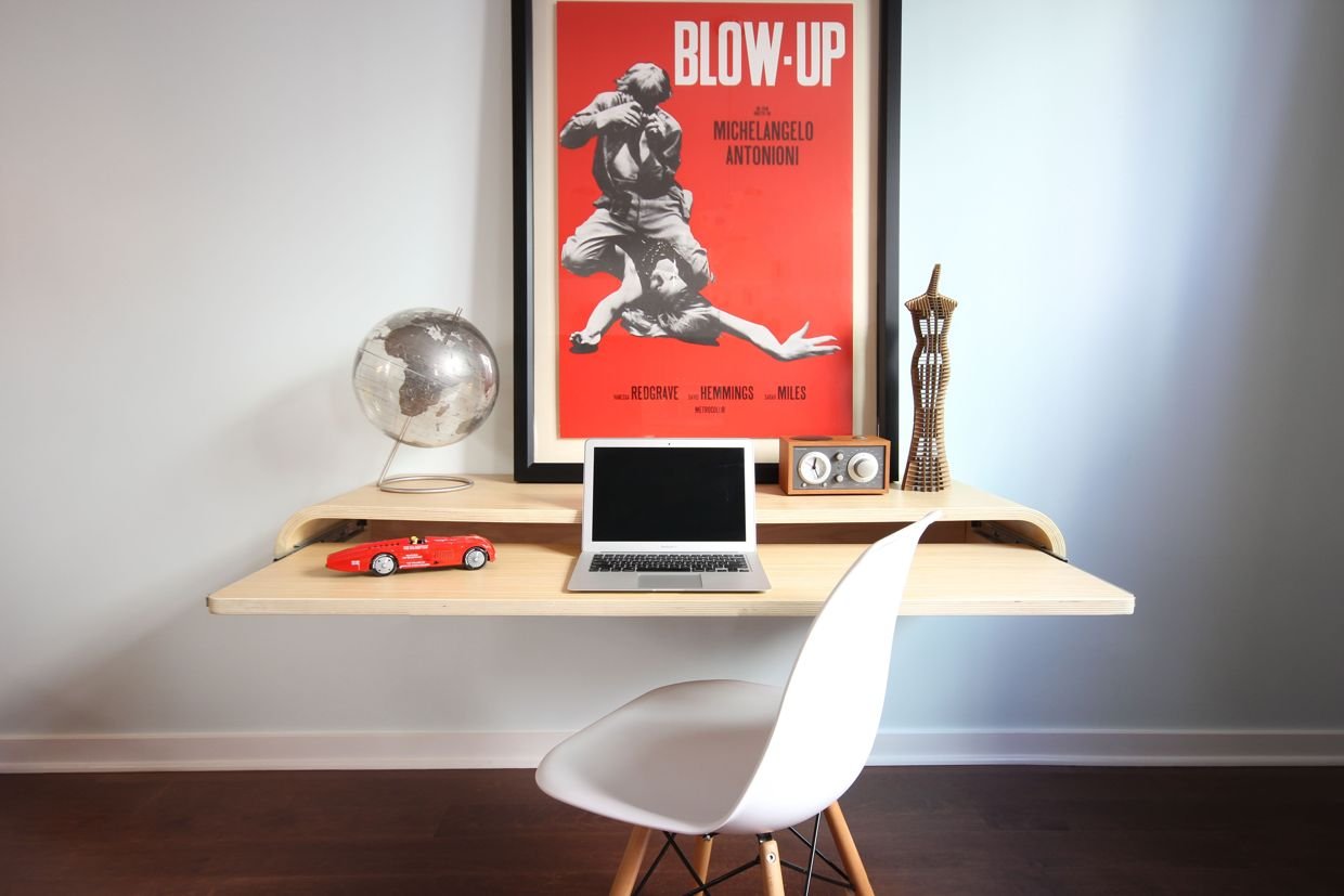 Home Office Minimal Float Wall Desk