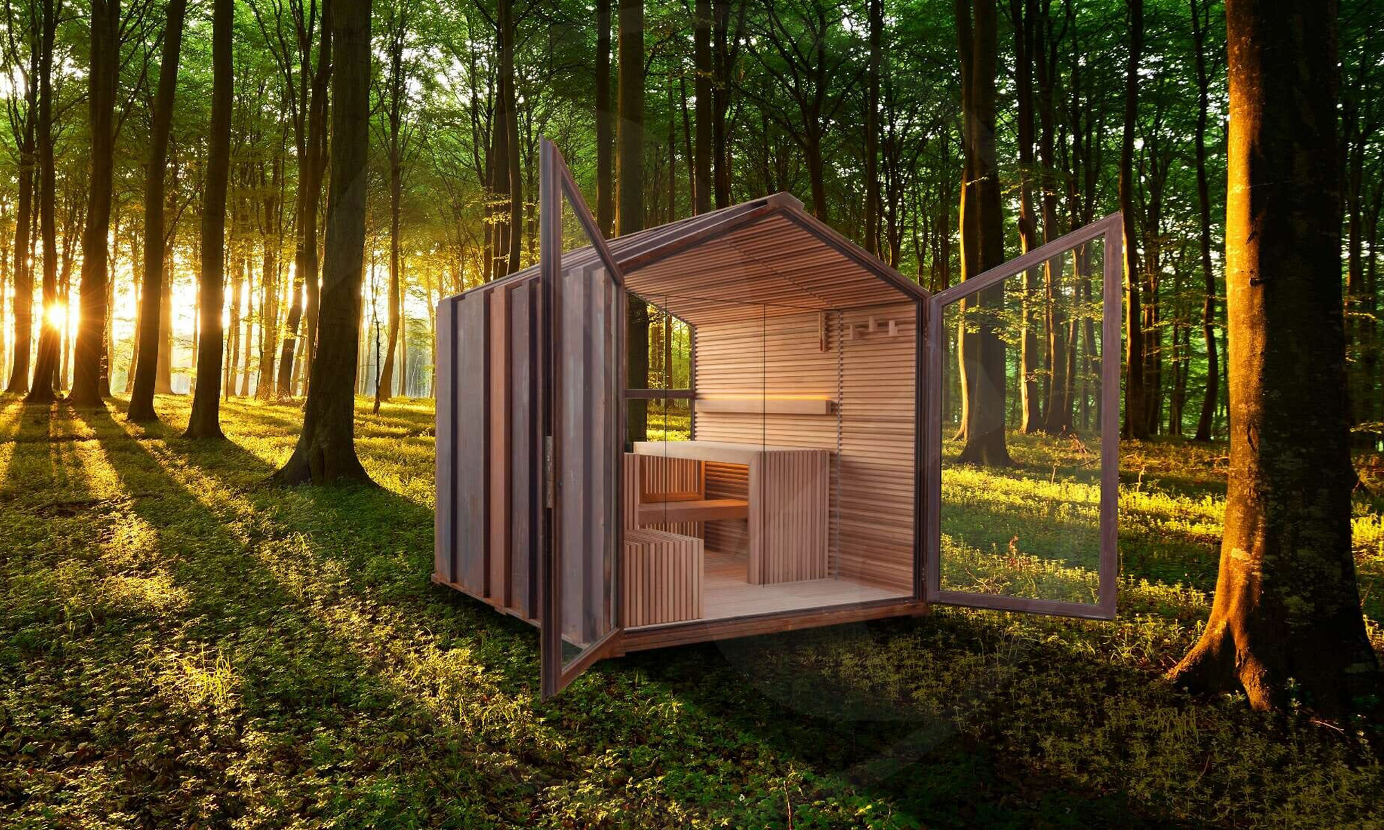 Forest outdoor sauna