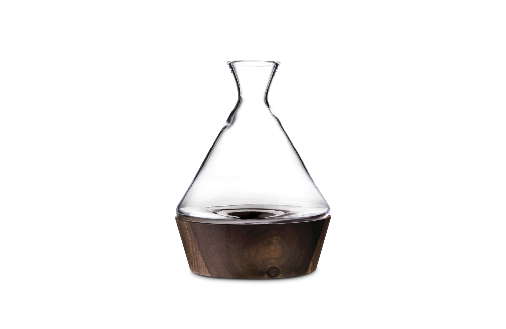 Ludlow wine decanter with wood base