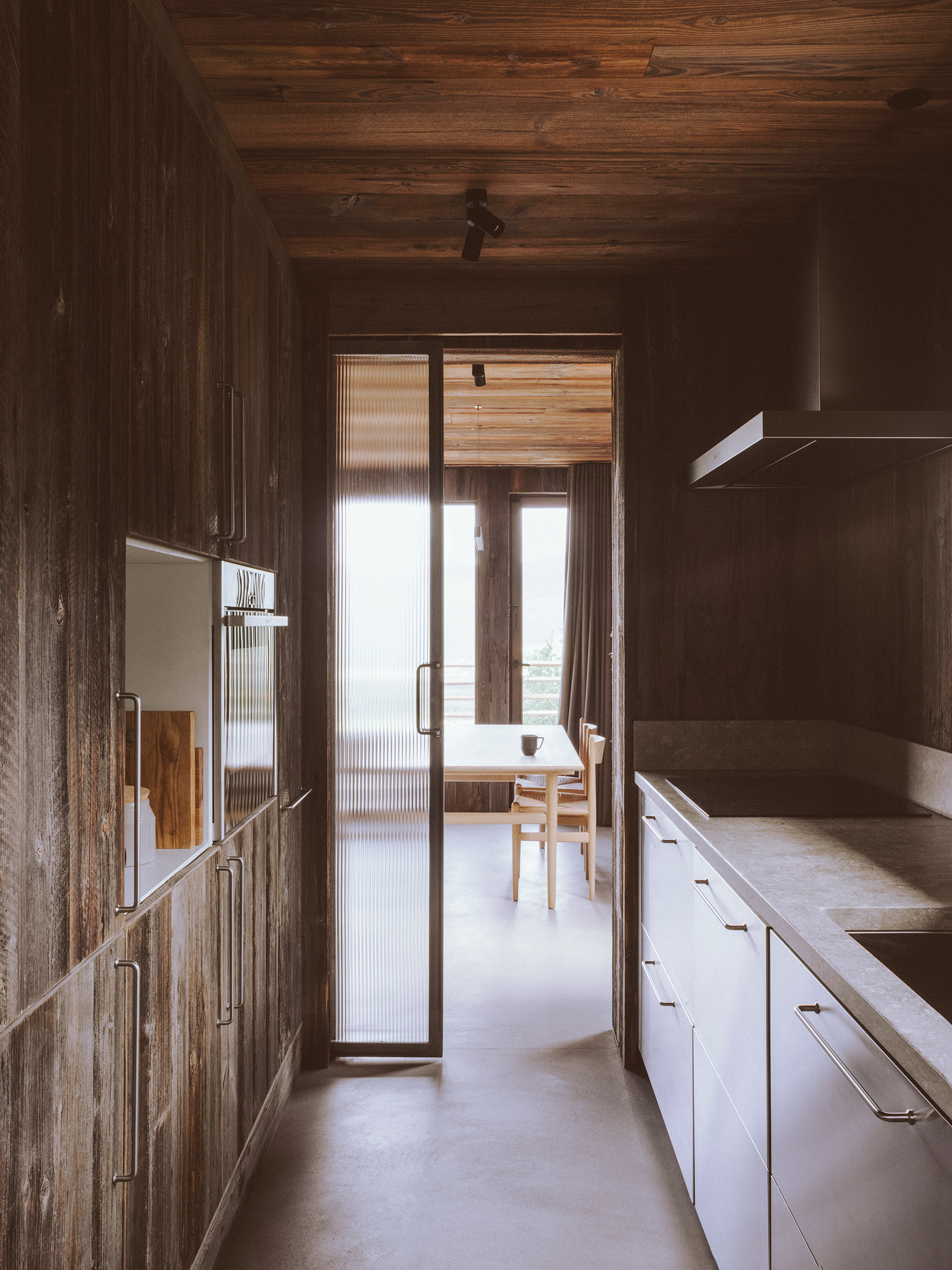 Rustic alpine chalet, kitchen