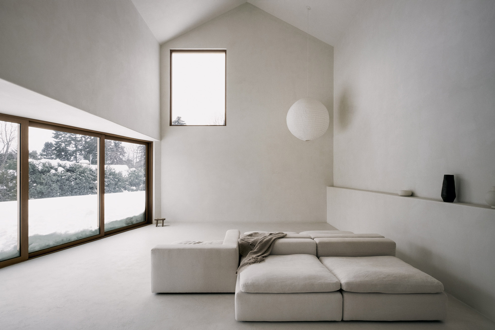 Norm House by Alain Carle Architecte, bedroom view