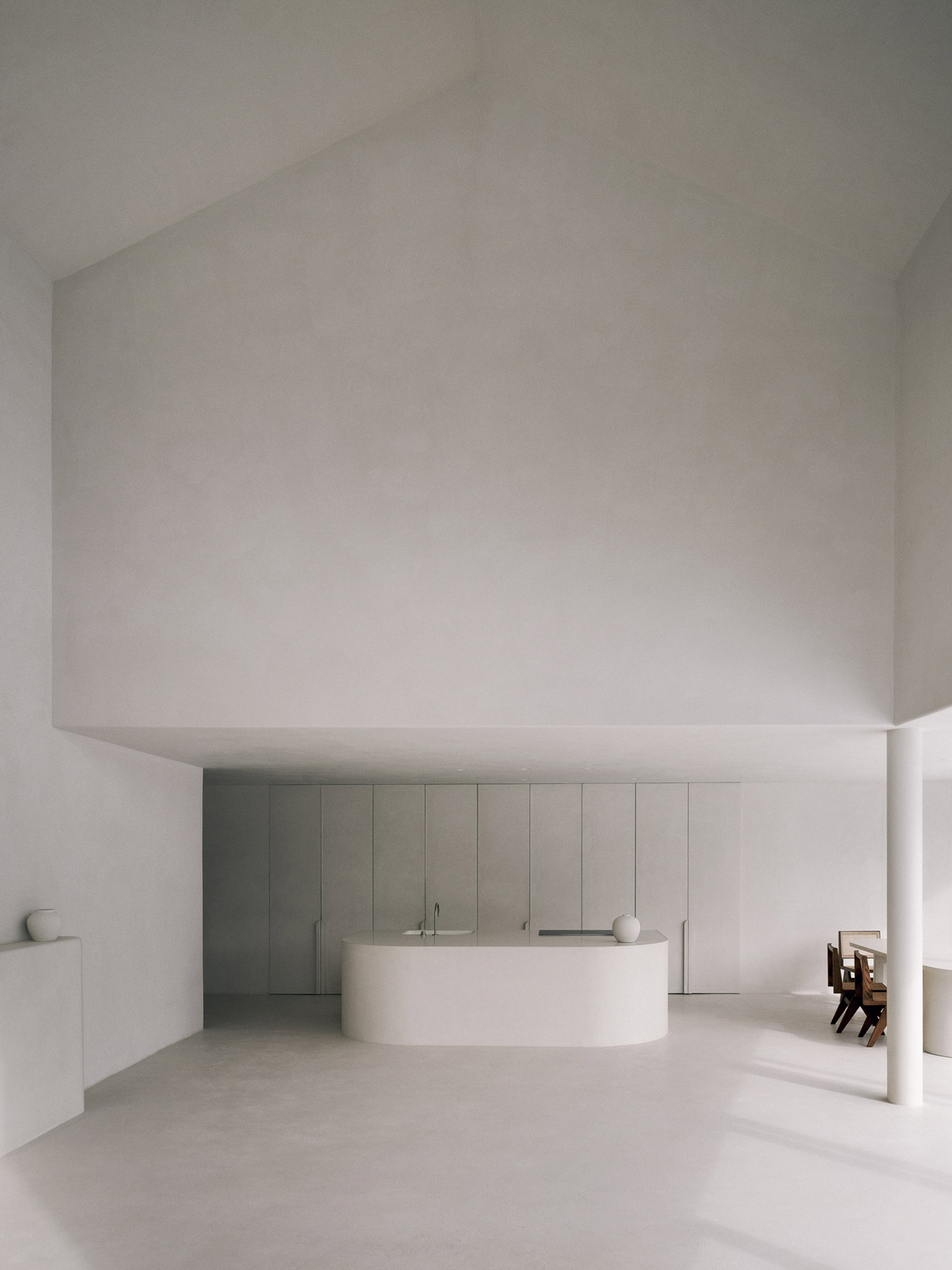 Minimalist white bathroom