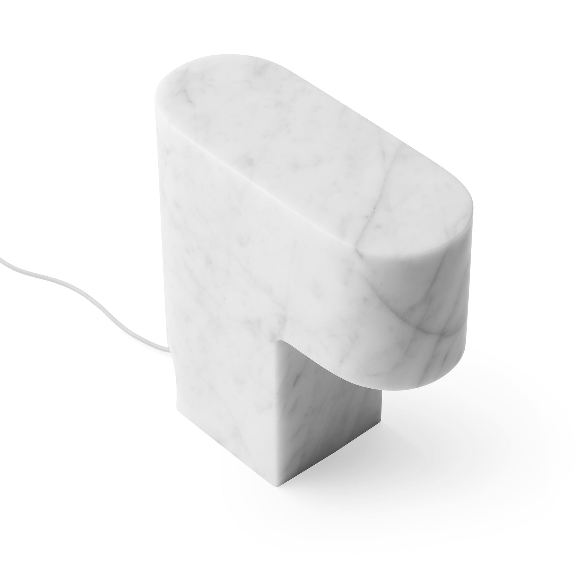 The W223 Table Lamp by John Pawson for Wästberg, marble variation, top view