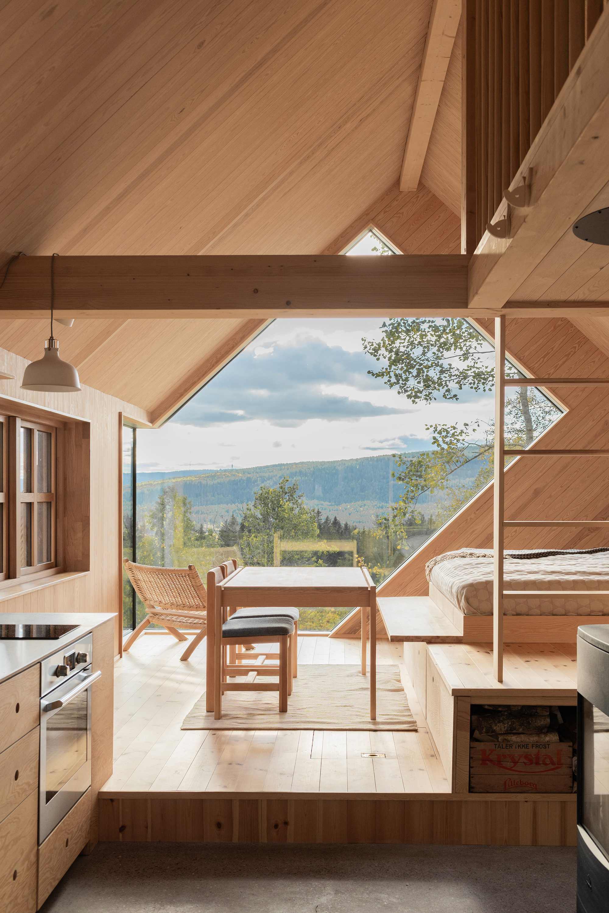 Cabin Nordmarka by Revere & Drage, wood interior