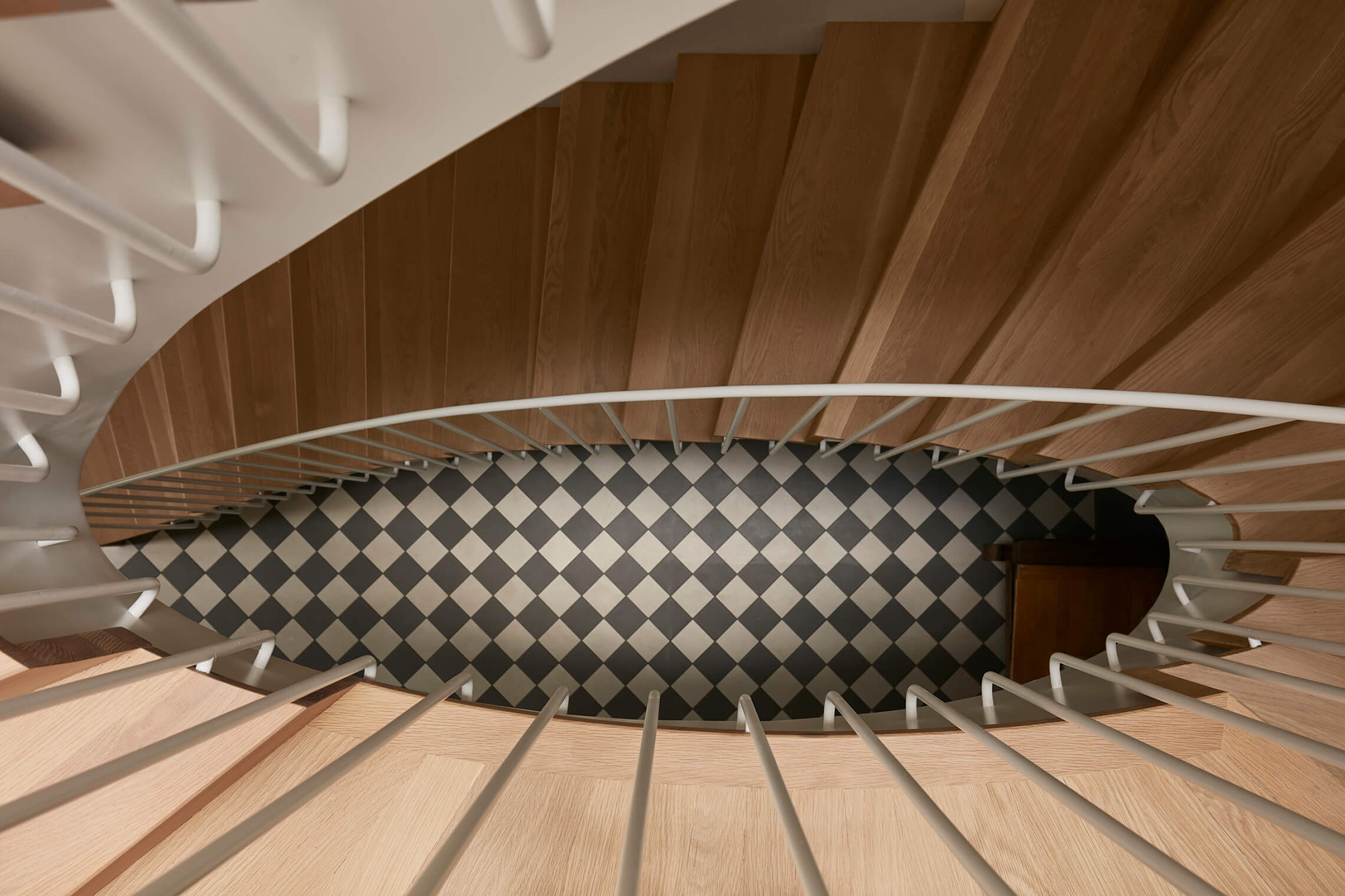 Les Tissages La Shed Architecture, unique spiral staircase
