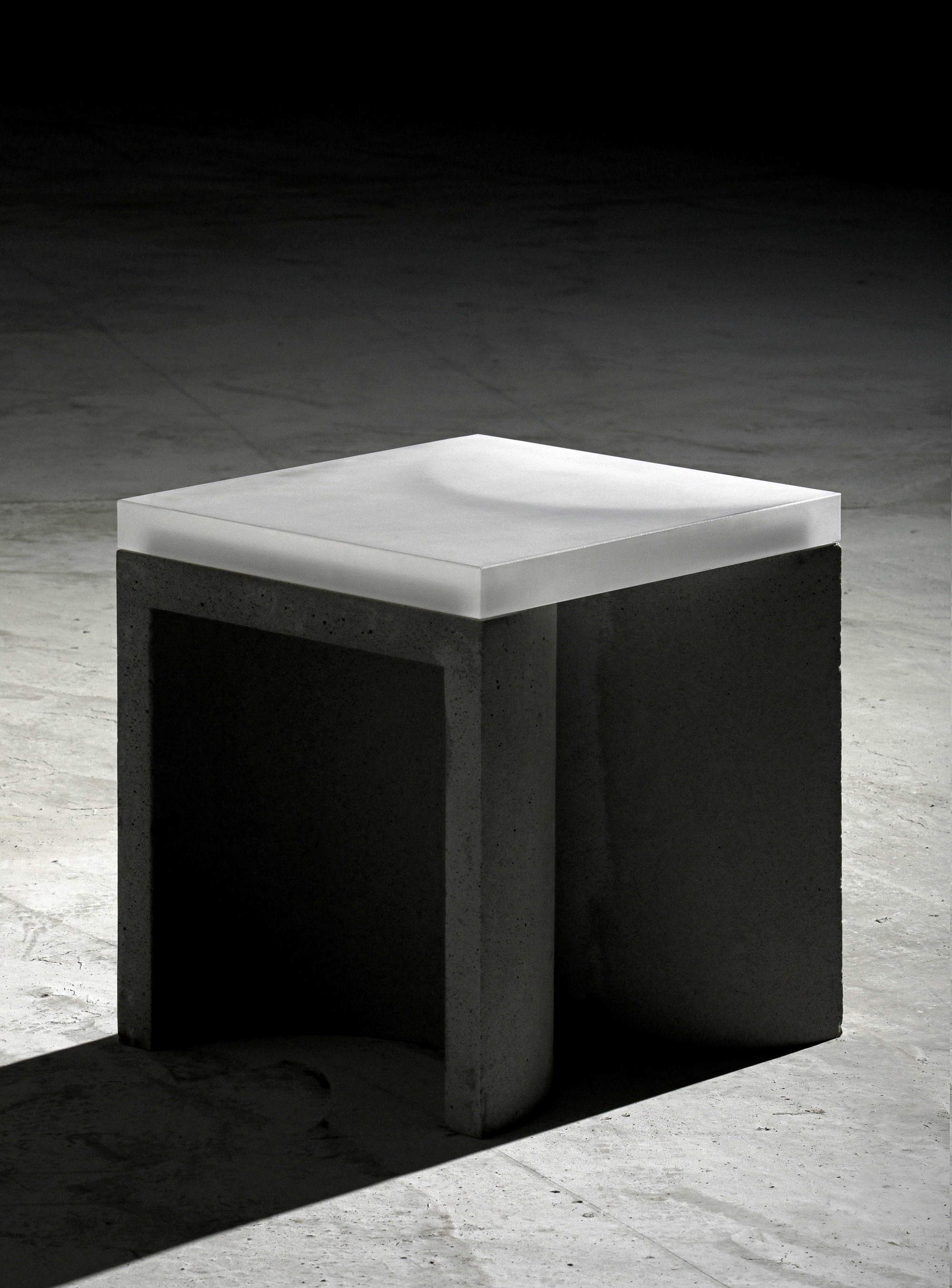 Modular concrete furniture, cube stool