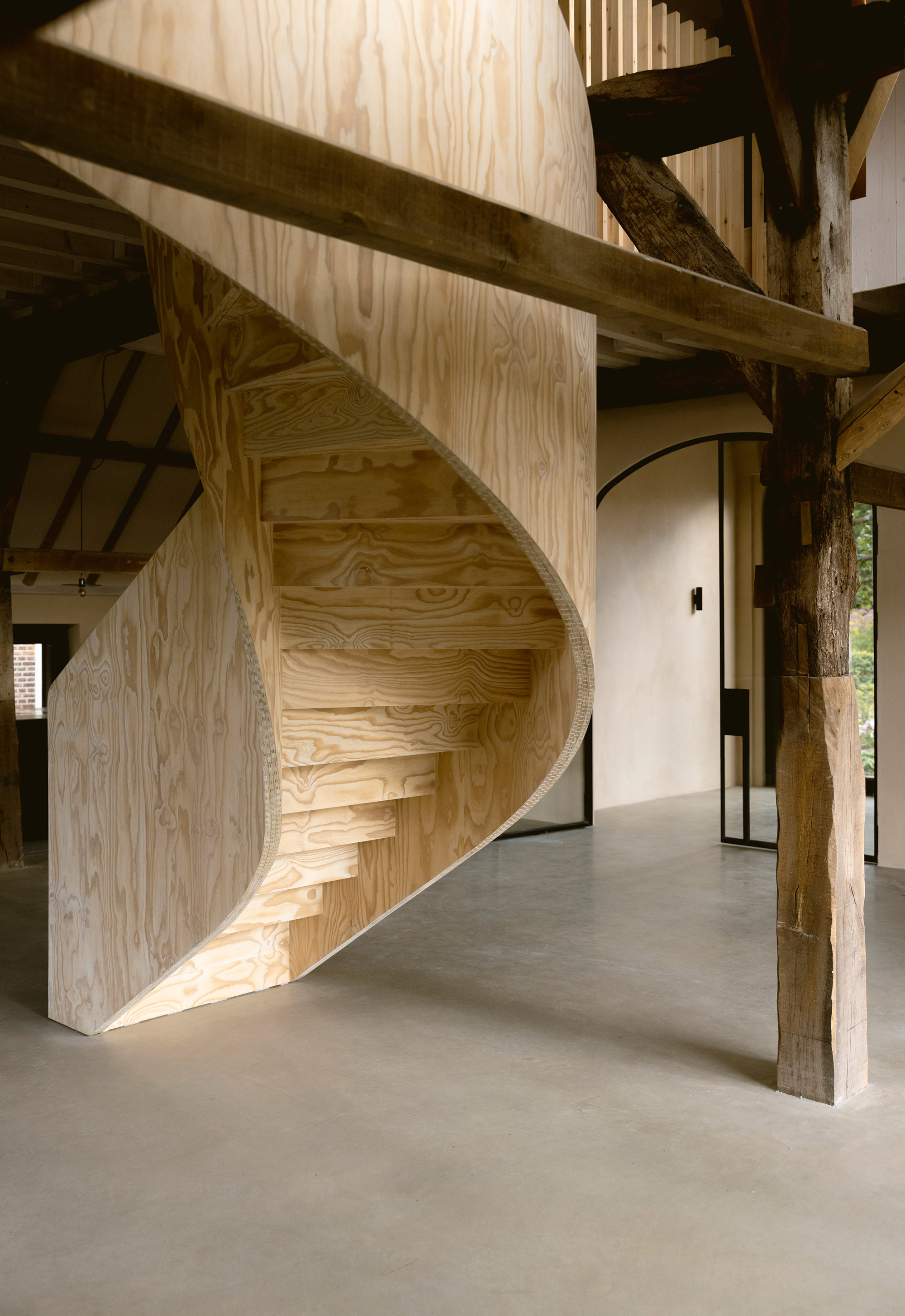 plywood staircase