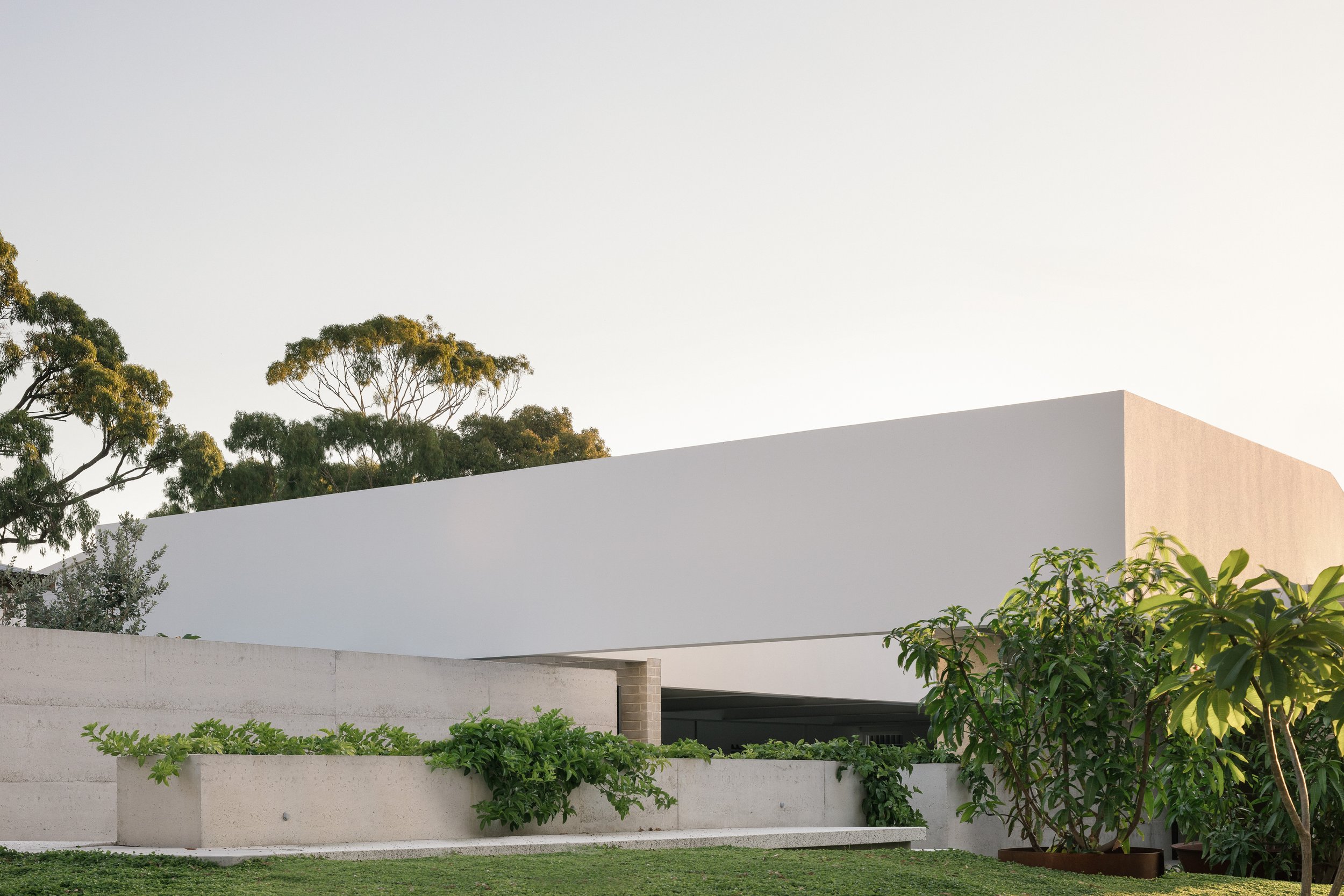 White minimalist concrete house