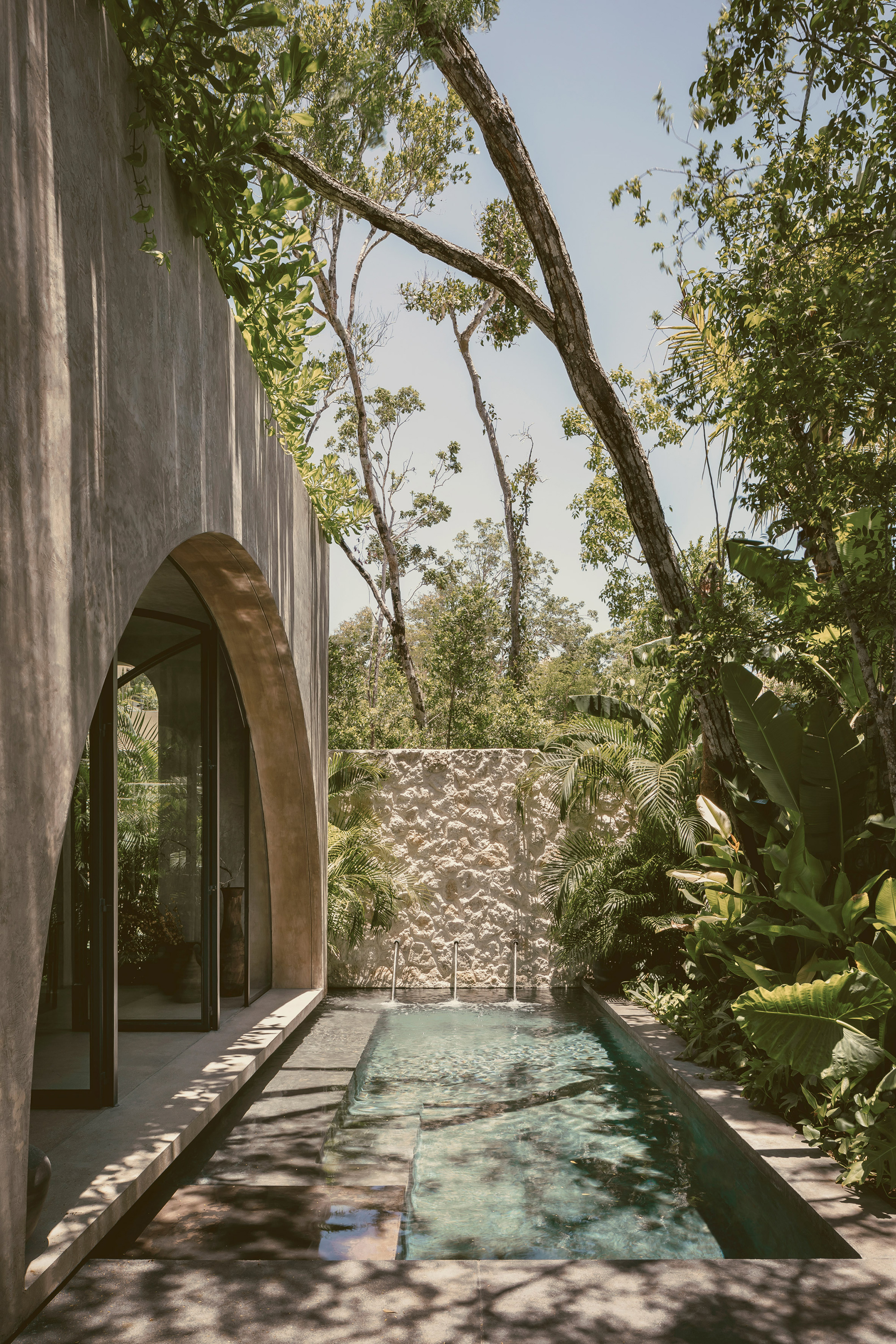 Villa Petricor, concrete monolithic modern villa in Tulum Mexico