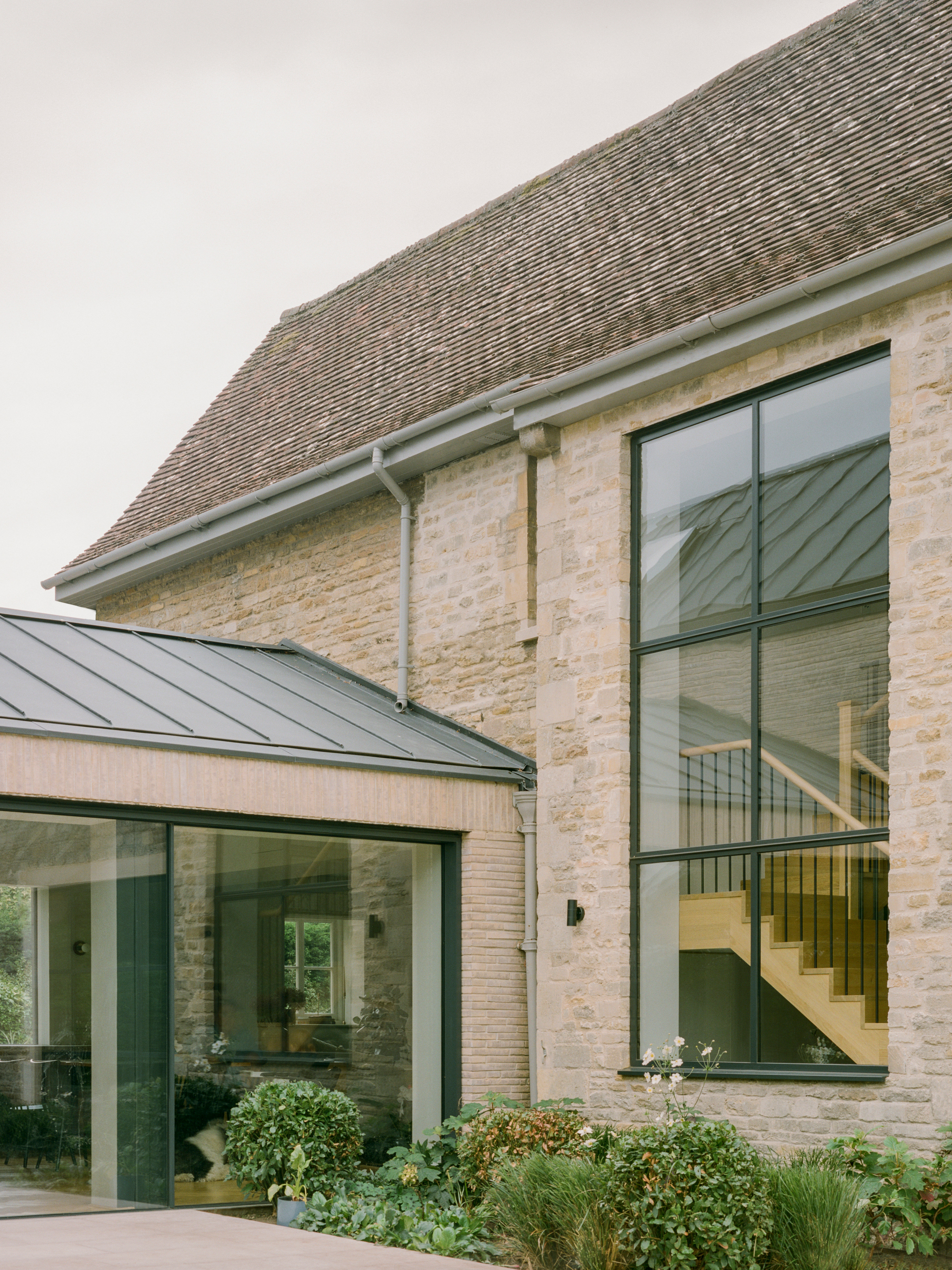 contemporary stone house extension
