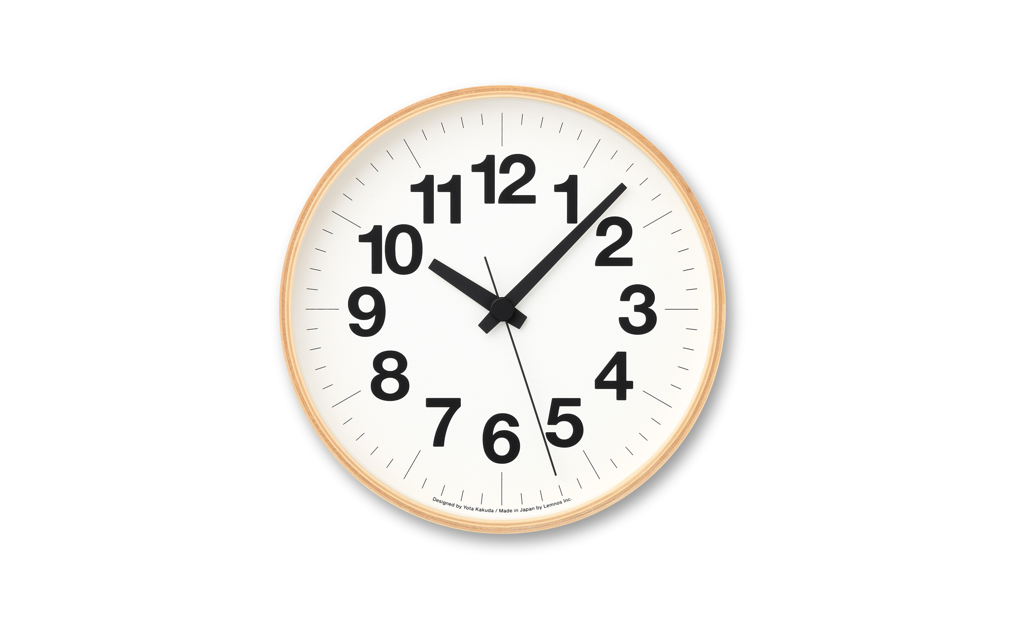 Minimalist Wall Clock, Lemnos Numbers Clock M