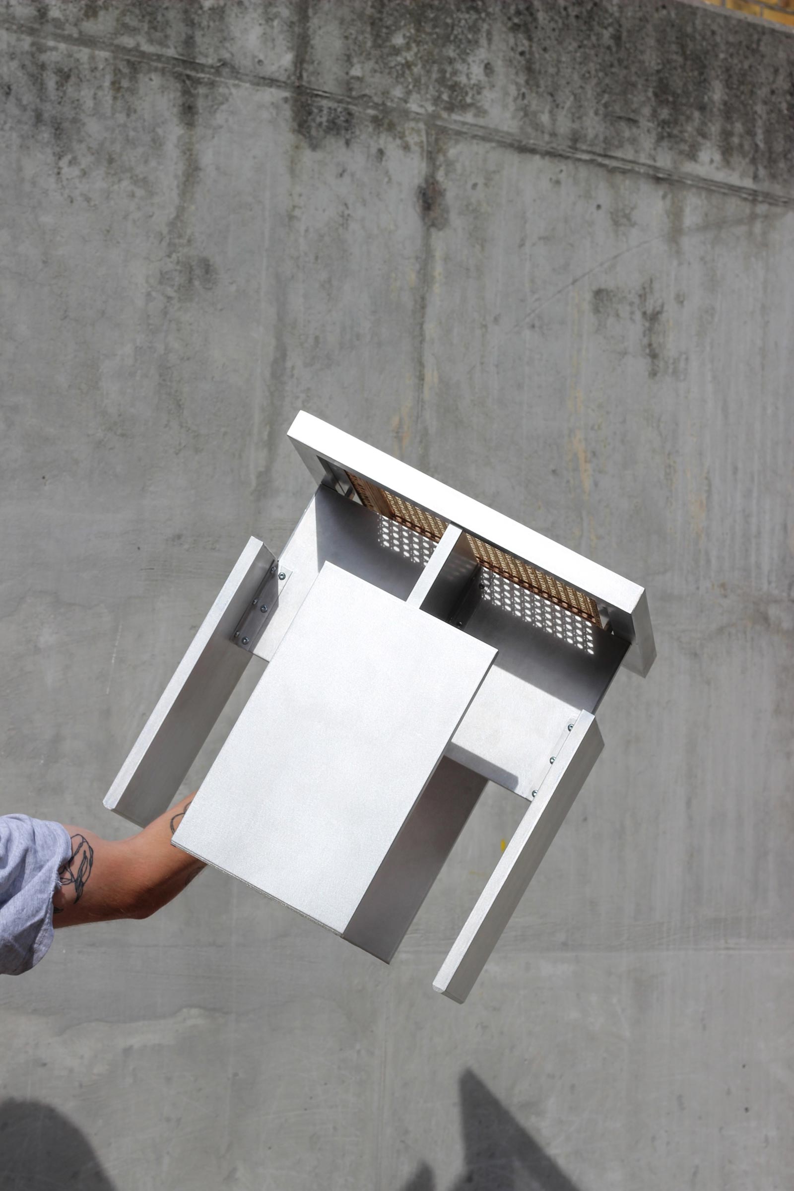 4-AL, An Eco-Friendly Aluminum and Cane Stool - Gessato 4-AL, An Eco-Friendly Aluminum and Cane Stool - Gessato
