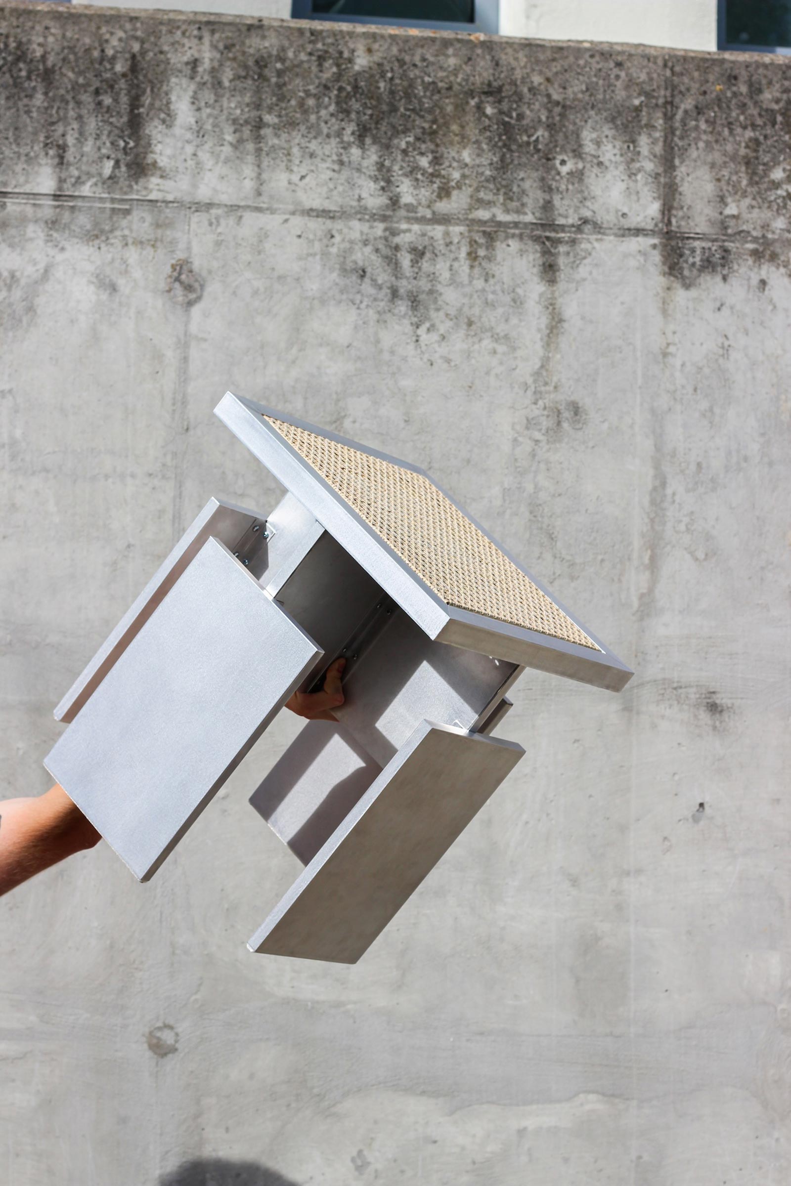 4-AL, An Eco-Friendly Aluminum and Cane Stool - Gessato 4-AL, An Eco-Friendly Aluminum and Cane Stool - Gessato