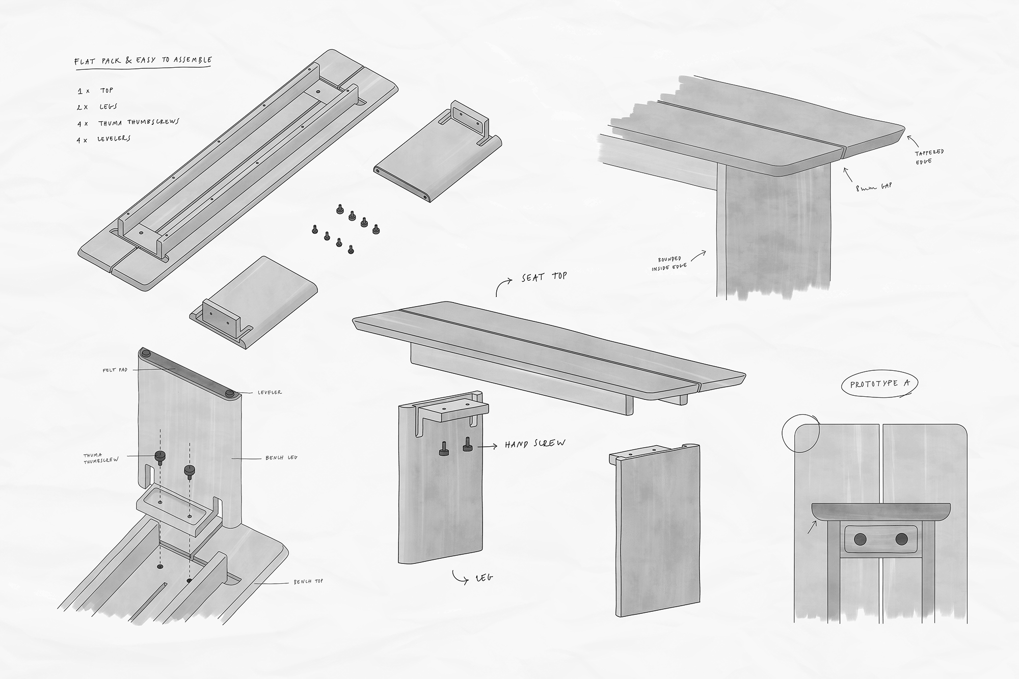 The Pillar Bench by Thuma - Gessato The Pillar Bench by Thuma - Gessato