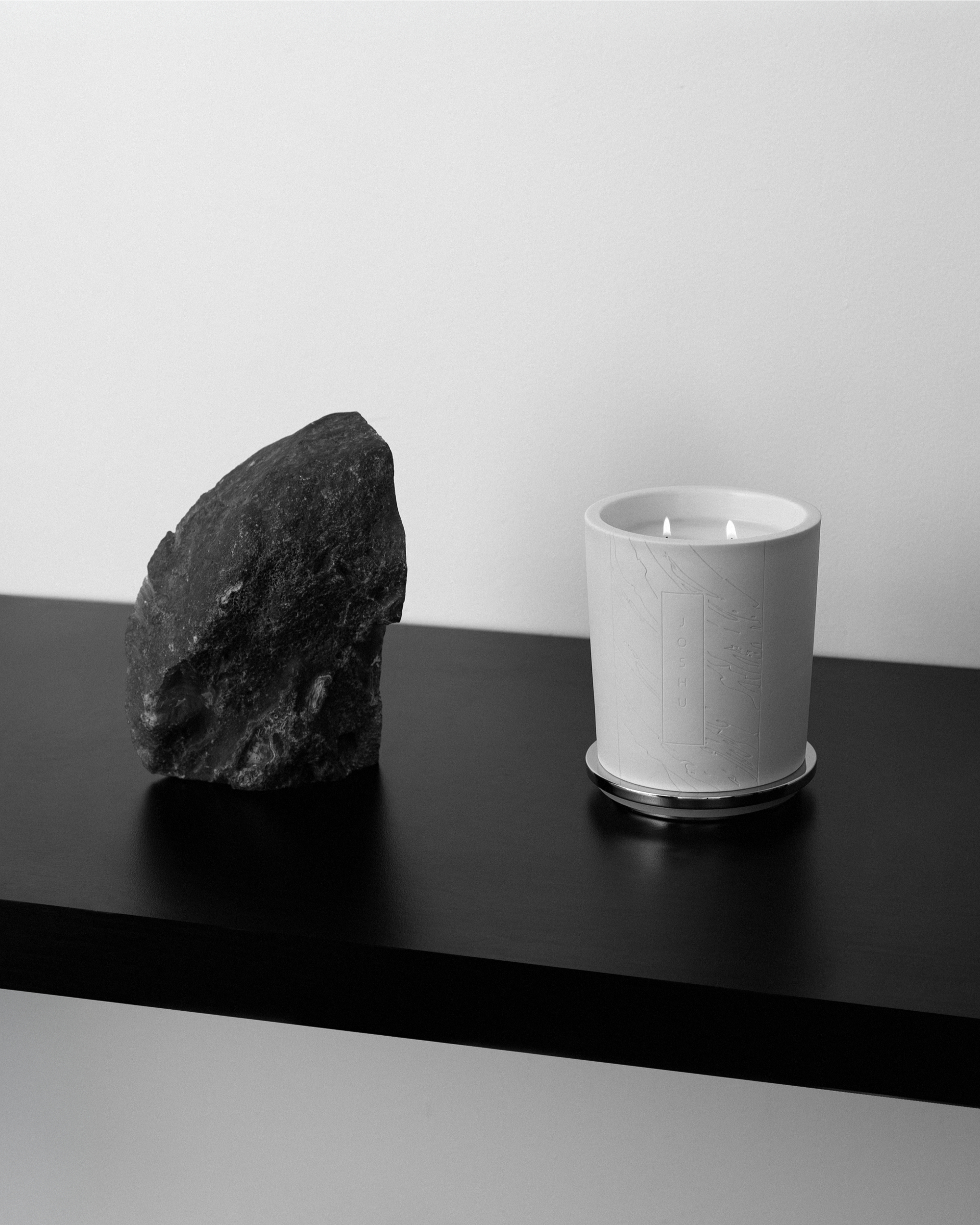 JOSHU Candles Pair Scent, Steel, and Sound - Gessato